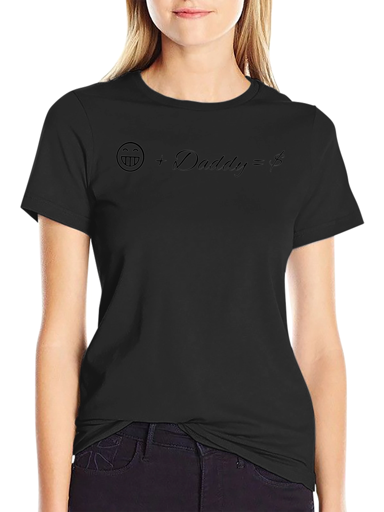 Funny Daddy Graphic Tee - Black Cotton Blend