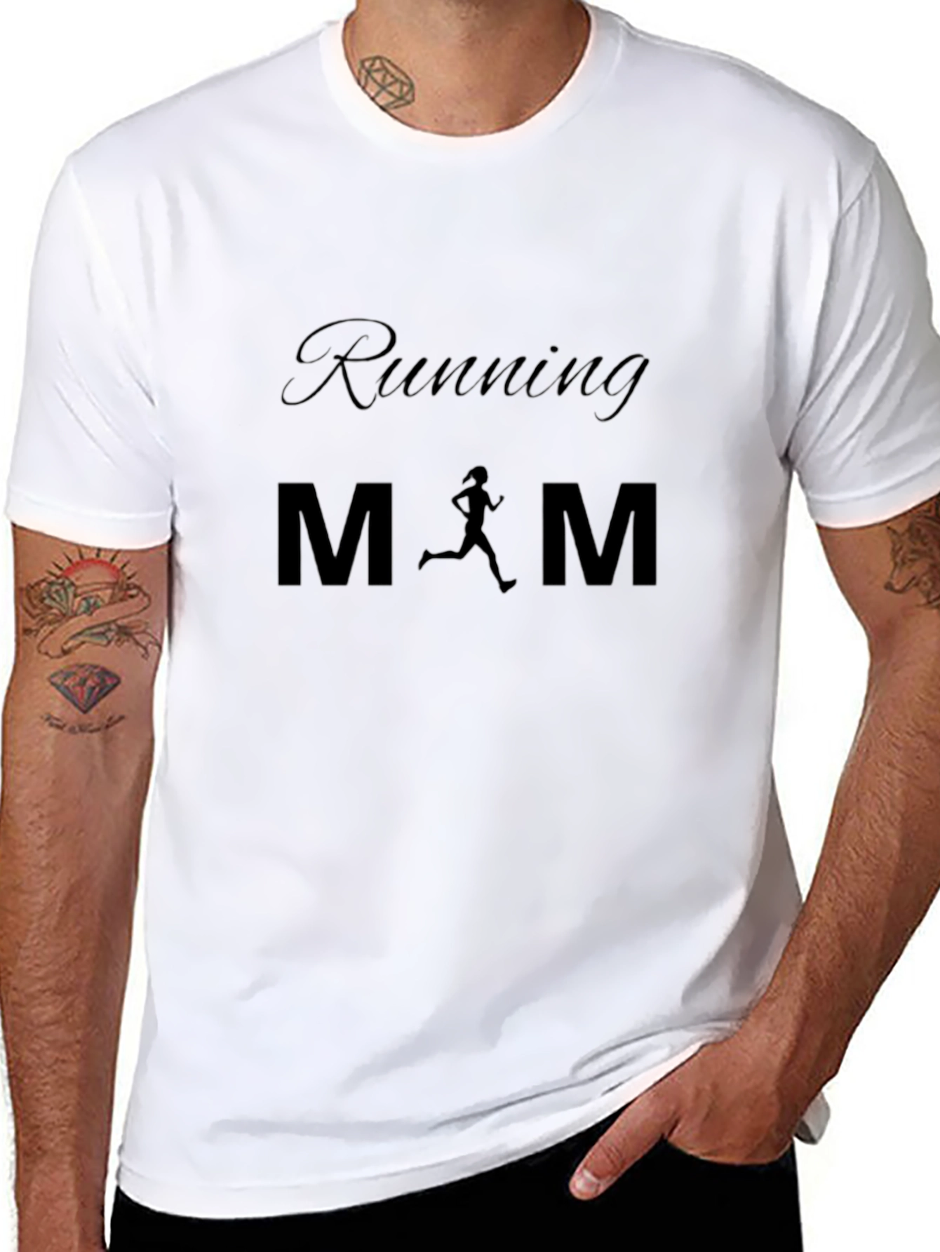 Running Mom Tee - Black Graphic Print T-Shirt