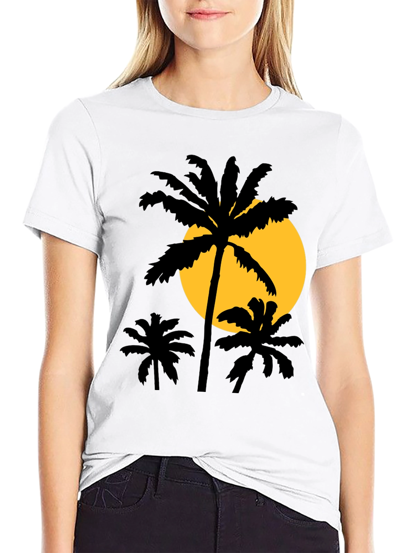 Palm Tree Sunset Graphic T-Shirt