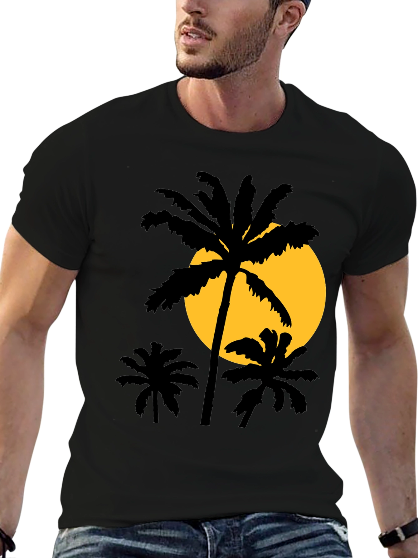 Palm Tree Sunset Graphic T-Shirt