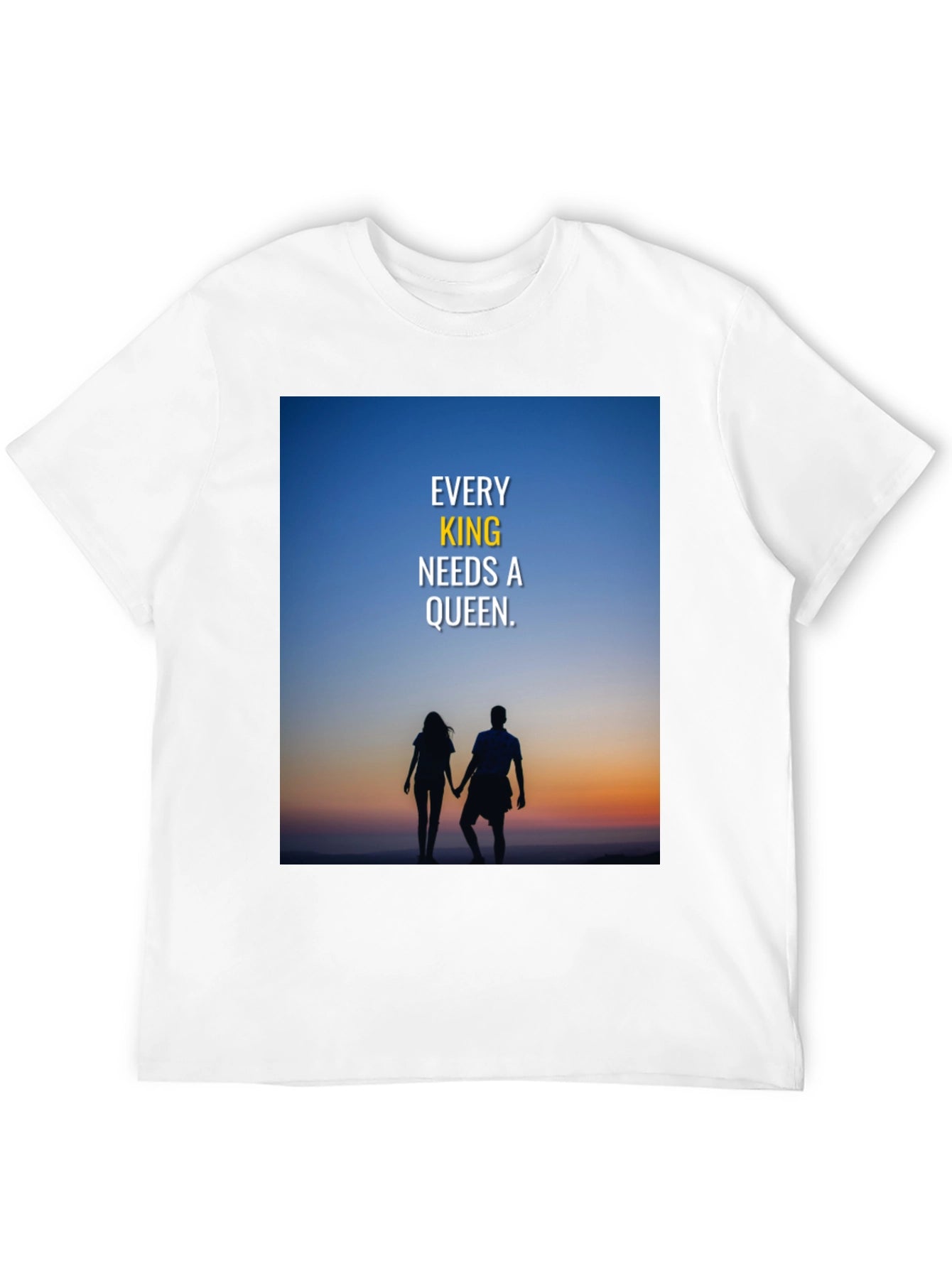 King and Queen Couple Silhouette T-Shirt