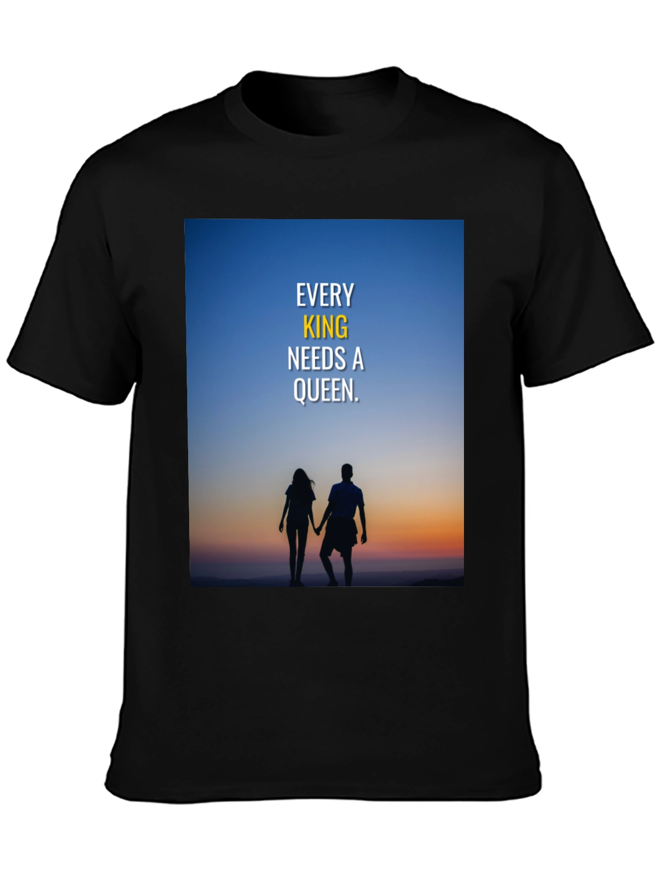 King and Queen Couple Silhouette T-Shirt