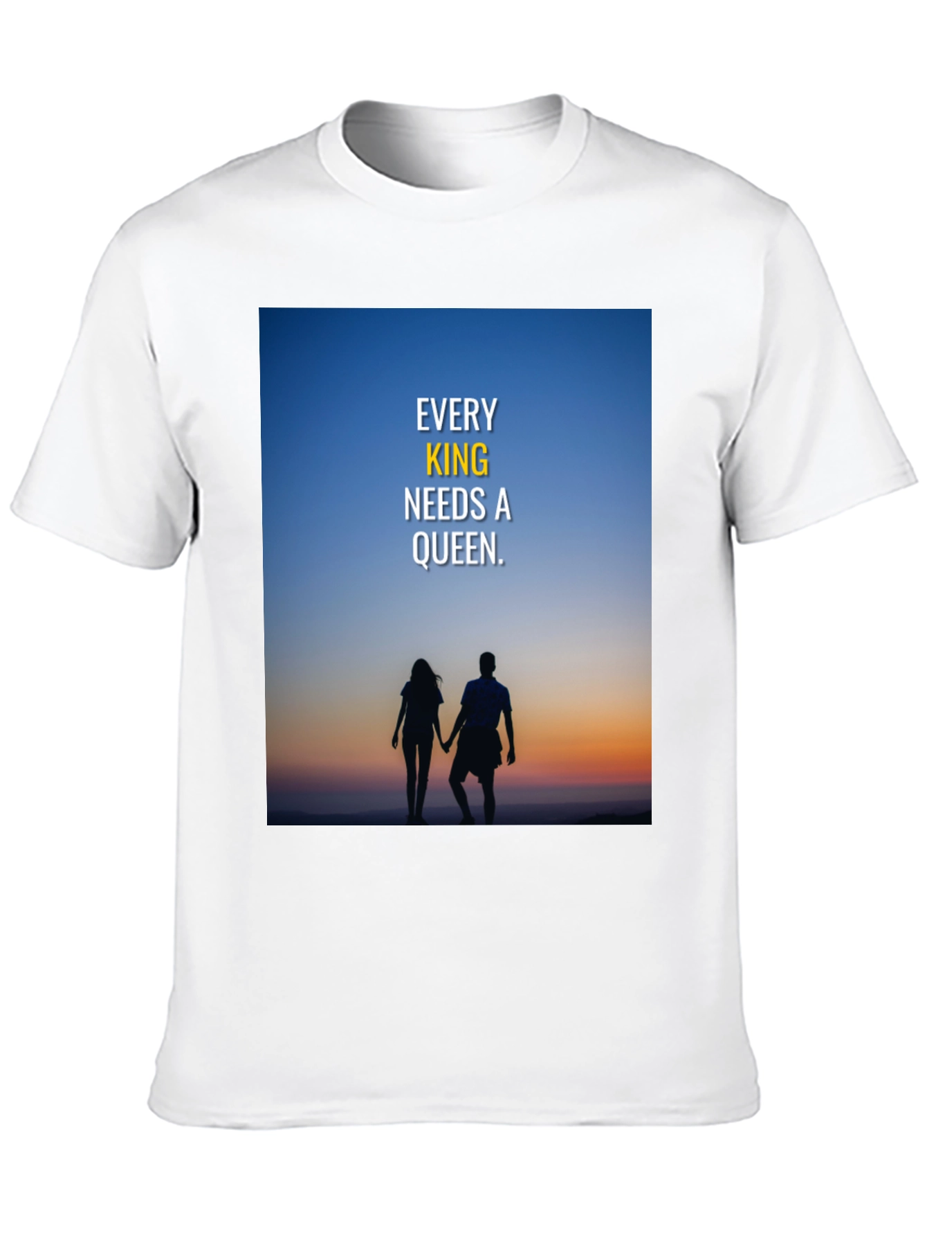 King and Queen Couple Silhouette T-Shirt