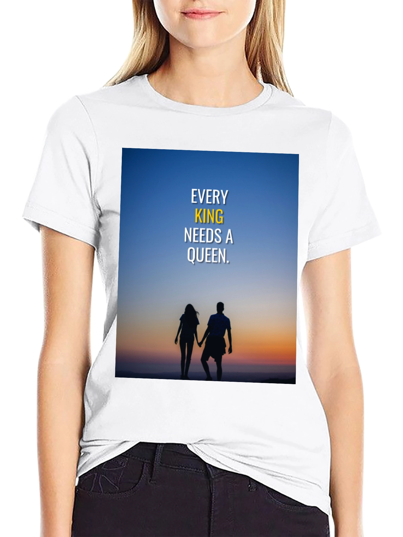 King and Queen Couple Silhouette T-Shirt