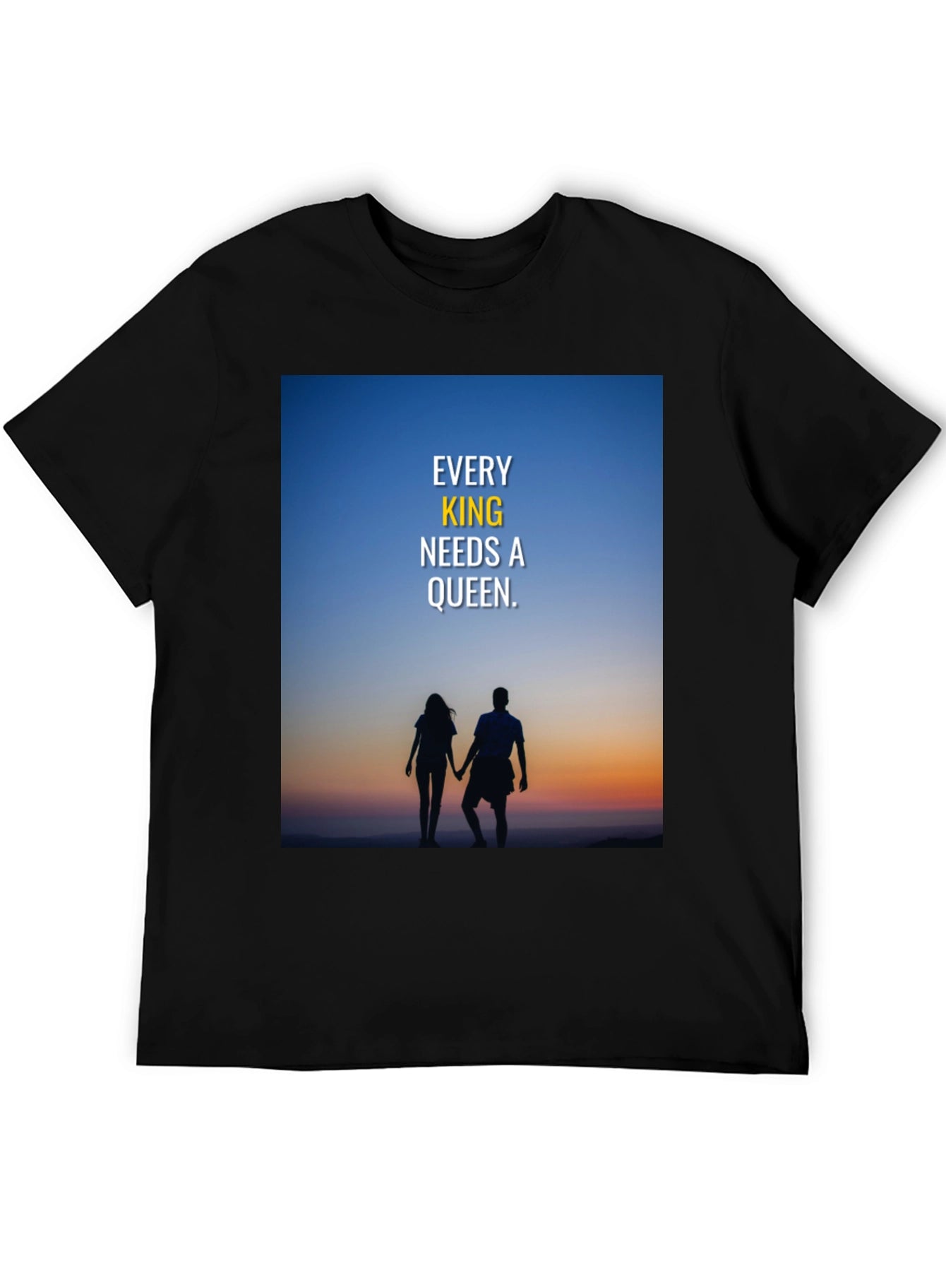 King and Queen Couple Silhouette T-Shirt