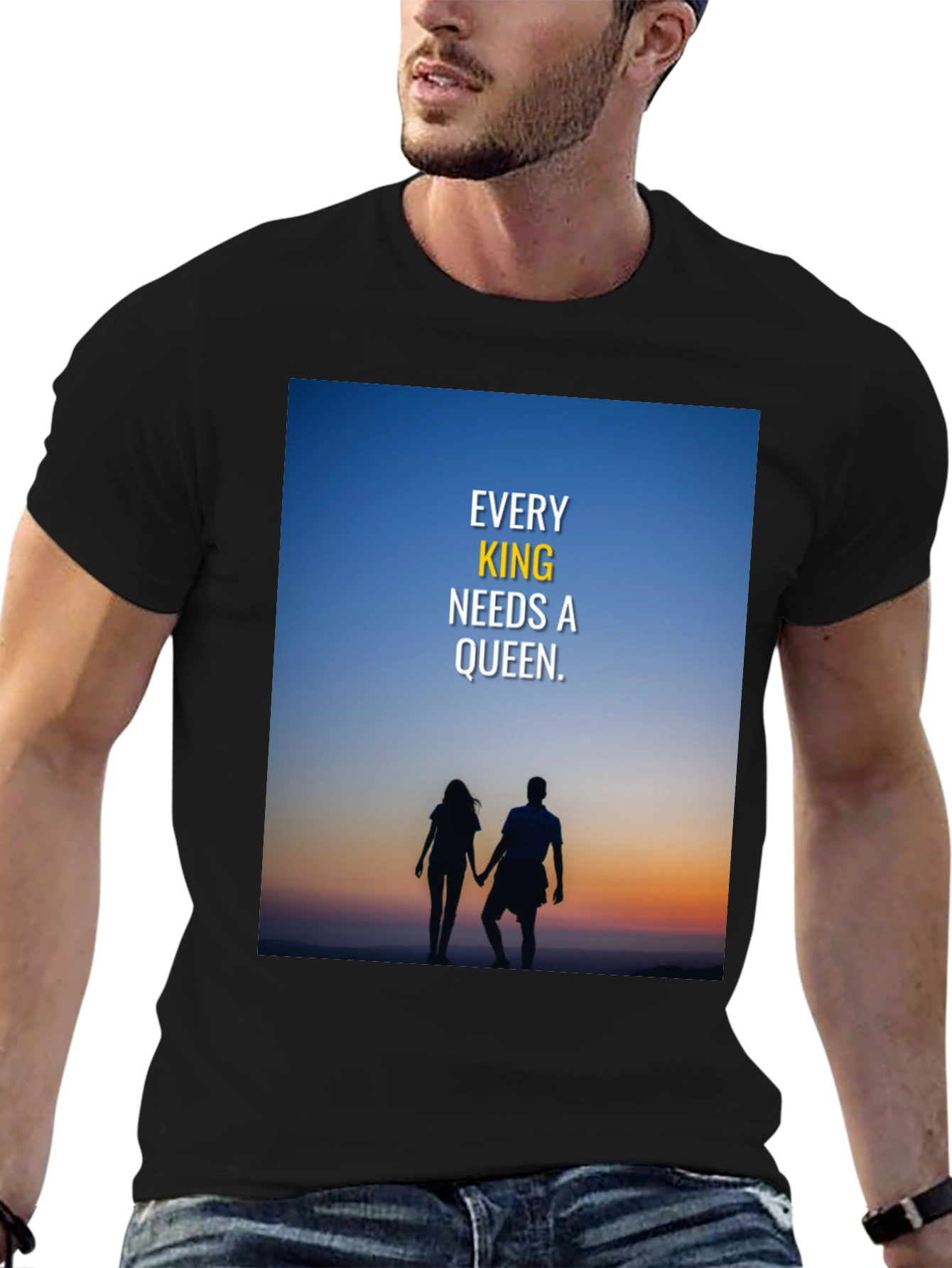 King and Queen Couple Silhouette T-Shirt