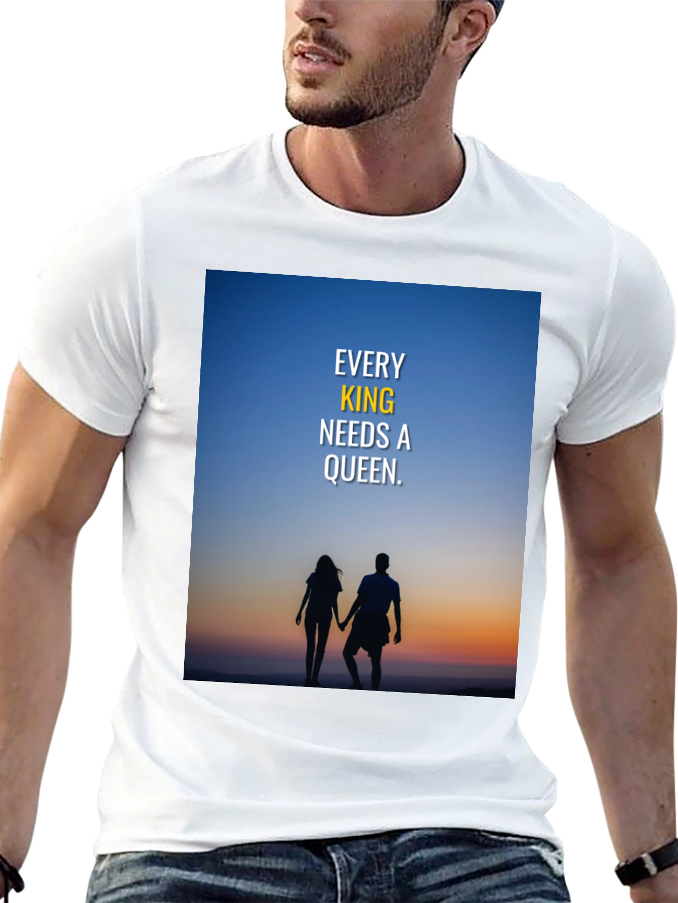 King and Queen Couple Silhouette T-Shirt