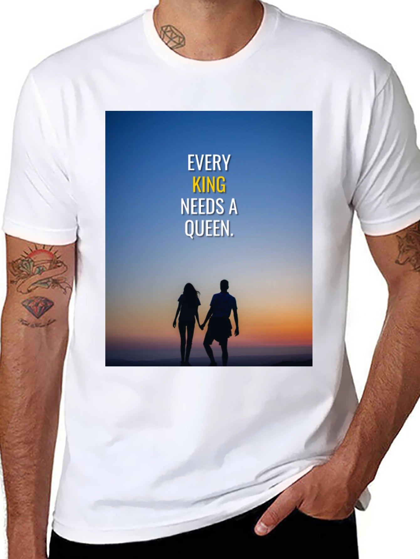 King and Queen Couple Silhouette T-Shirt