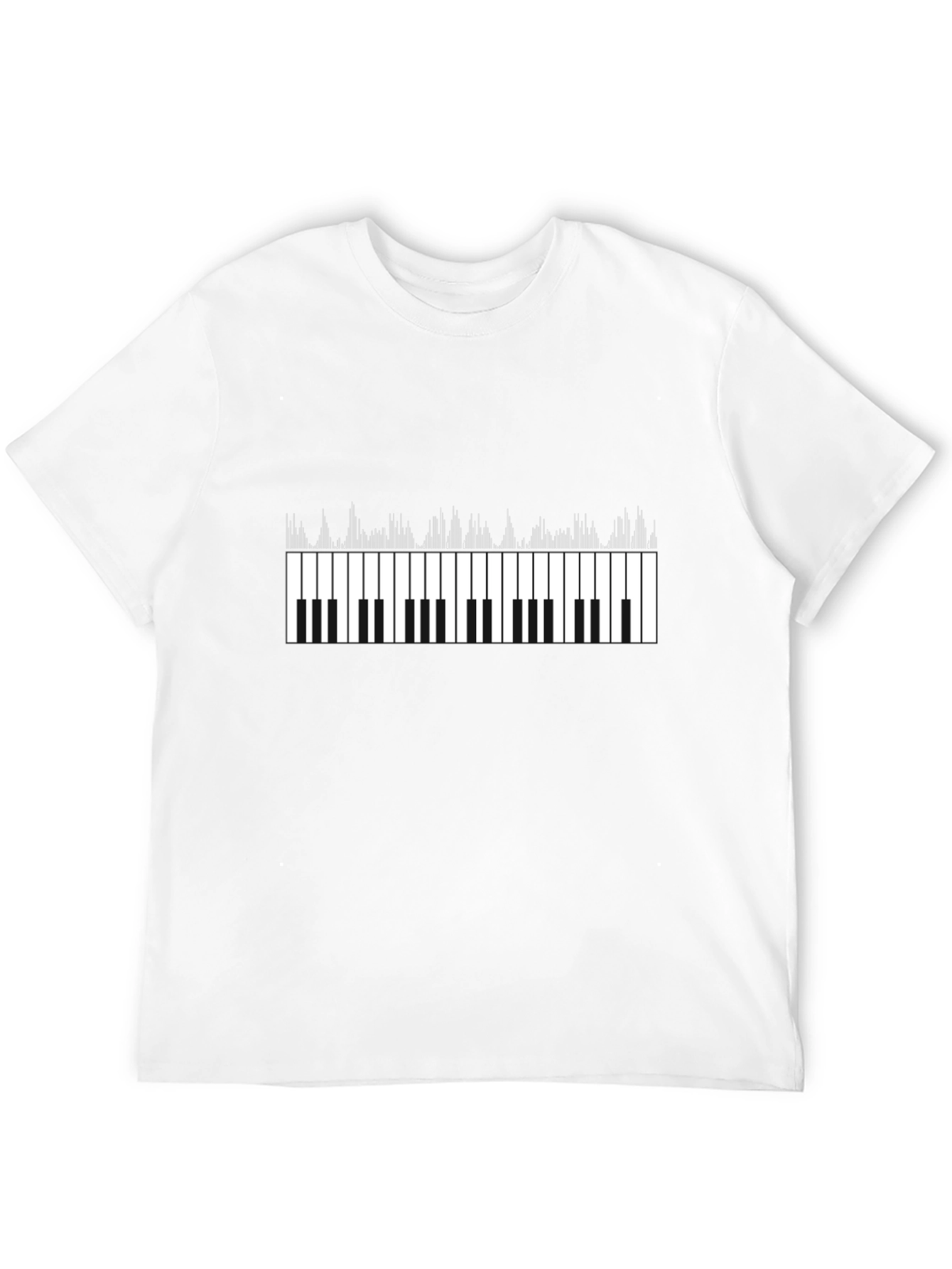 Piano Keys Graphic Print Black T-Shirt