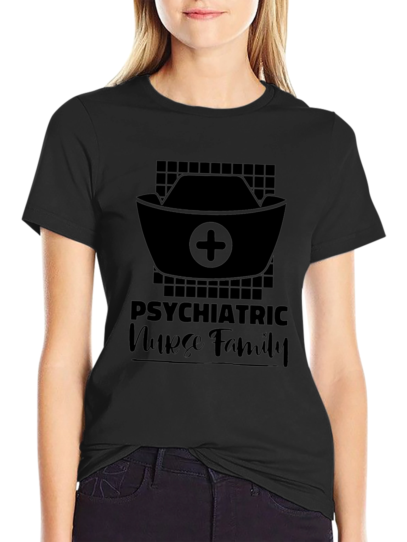 Psychiatric Nurse Family Black T-Shirt