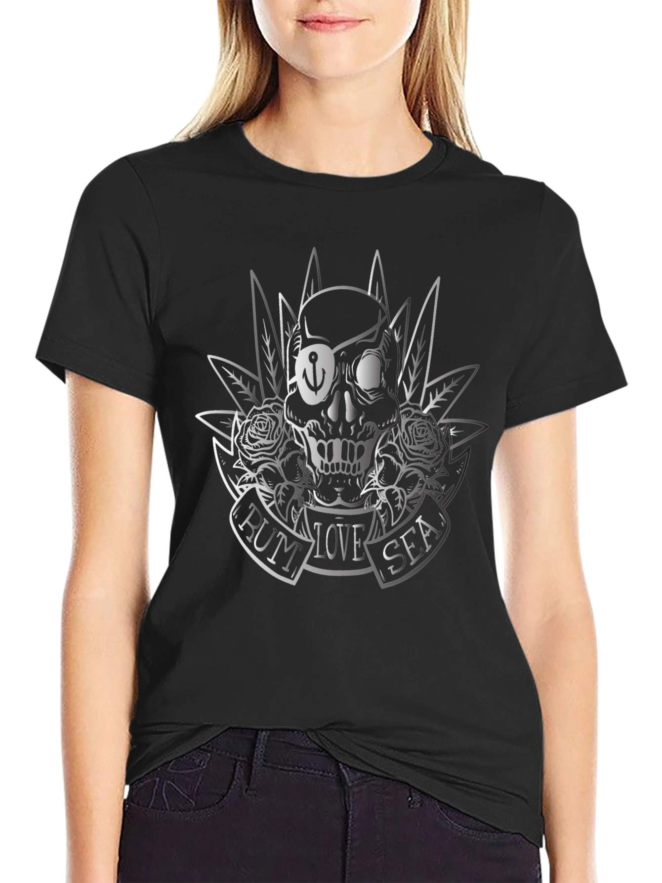 Skull Pirate T-Shirt - Rum Love Sea