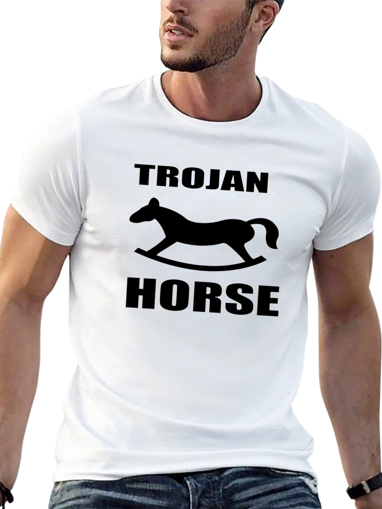 Trojan Horse Graphic T-Shirt - Black