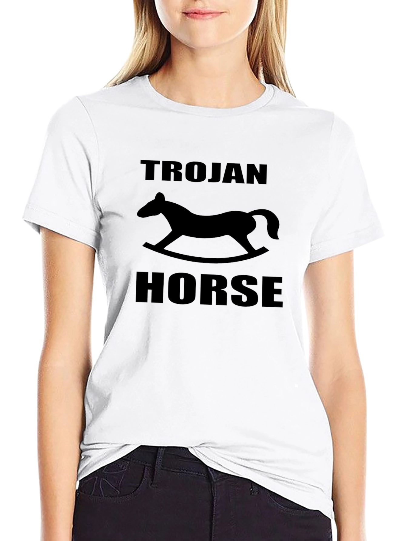 Trojan Horse Graphic T-Shirt - Black