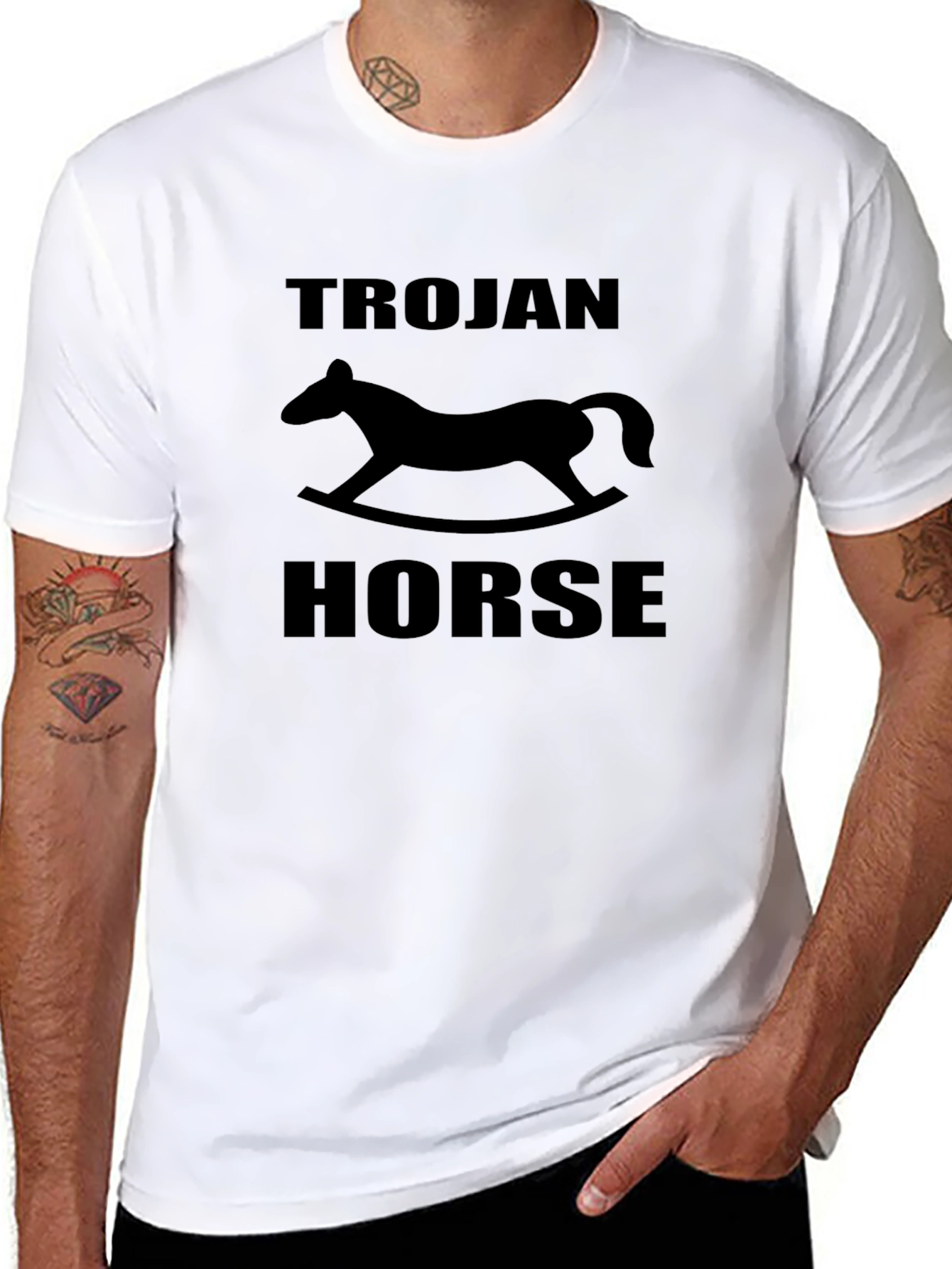 Trojan Horse Graphic T-Shirt - Black
