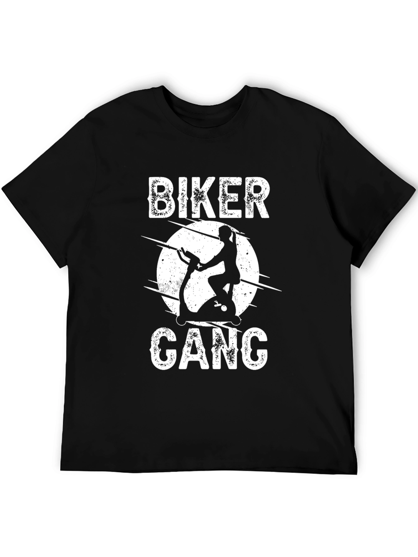 Biker Gang Exercise Bike Graphic Tee - Black