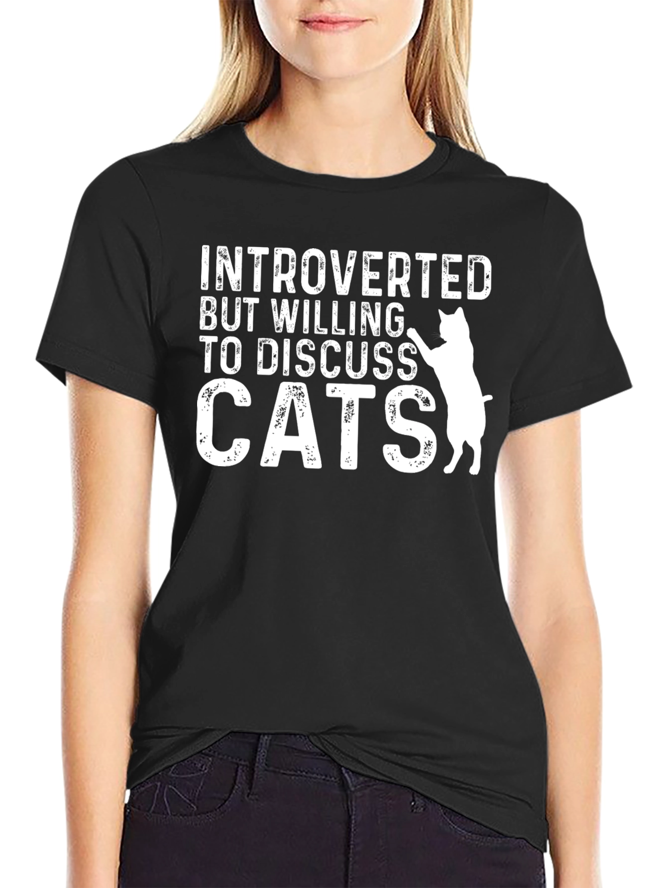 Introverted Cat Lover T-Shirt - Discuss Cats
