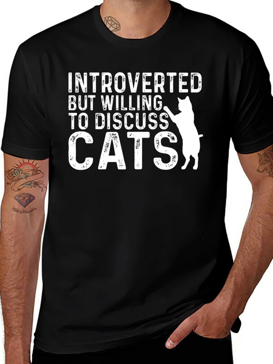 Introverted Cat Lover T-Shirt - Discuss Cats