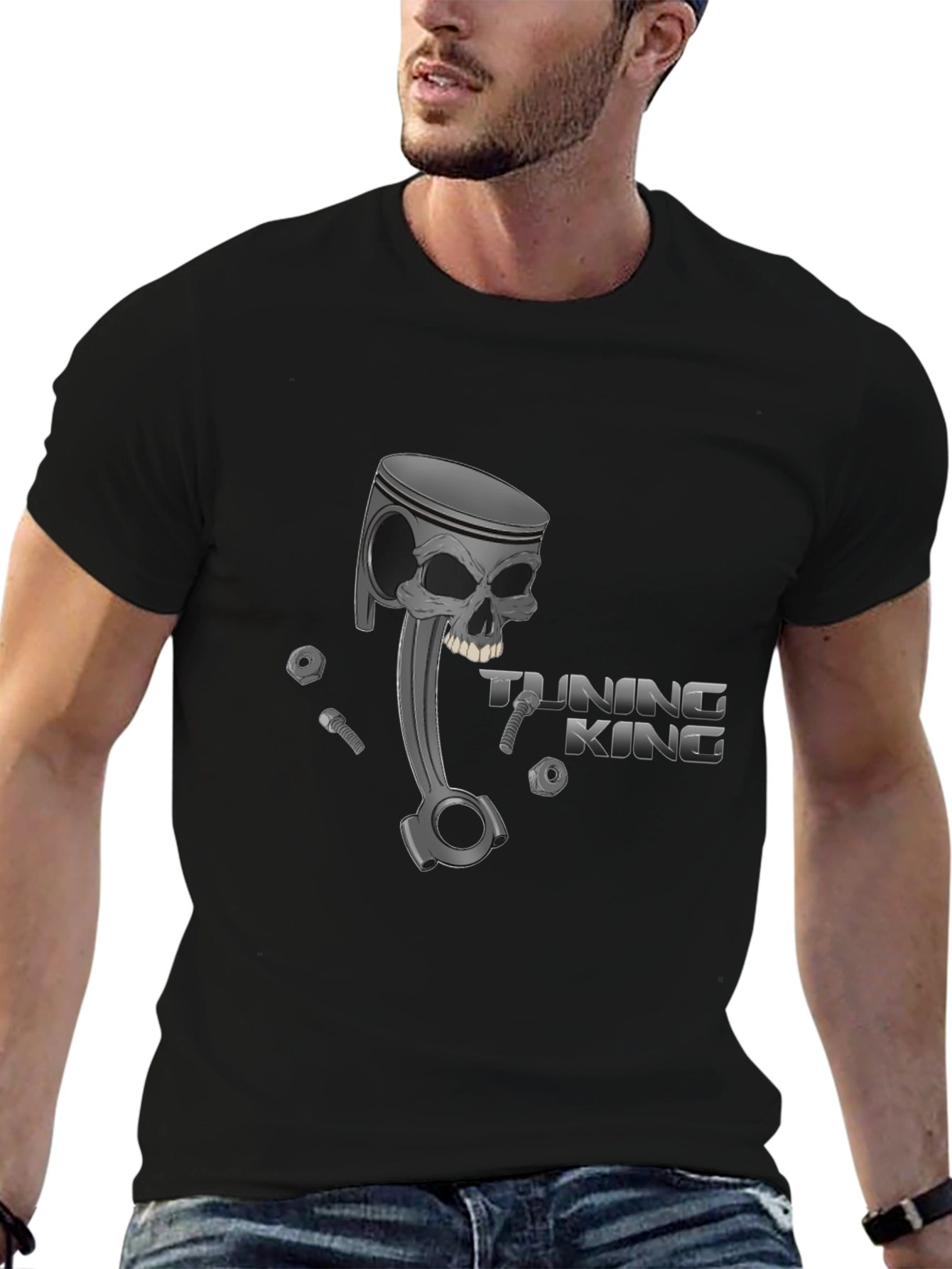Tuning King Skull Piston Graphic Tee