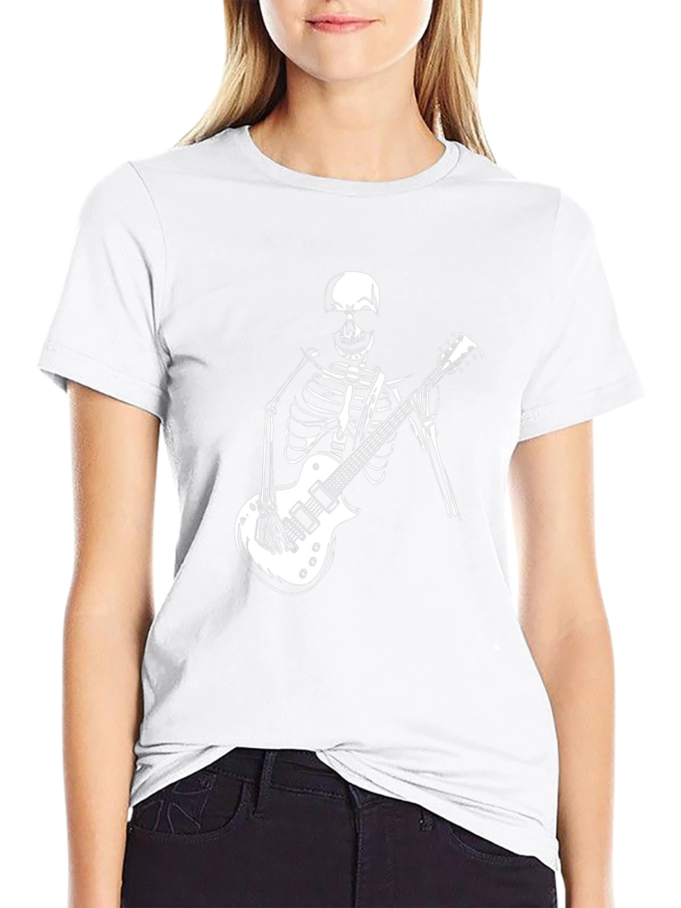 Skeleton Guitar Player Graphic Tee
