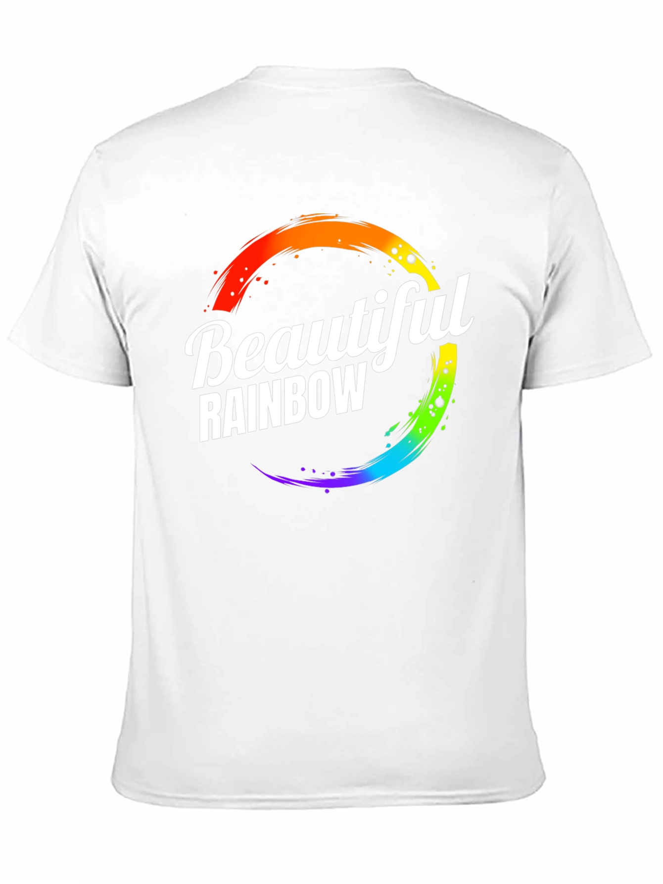 Beautiful Rainbow Graphic Print Crew Neck T-Shirt