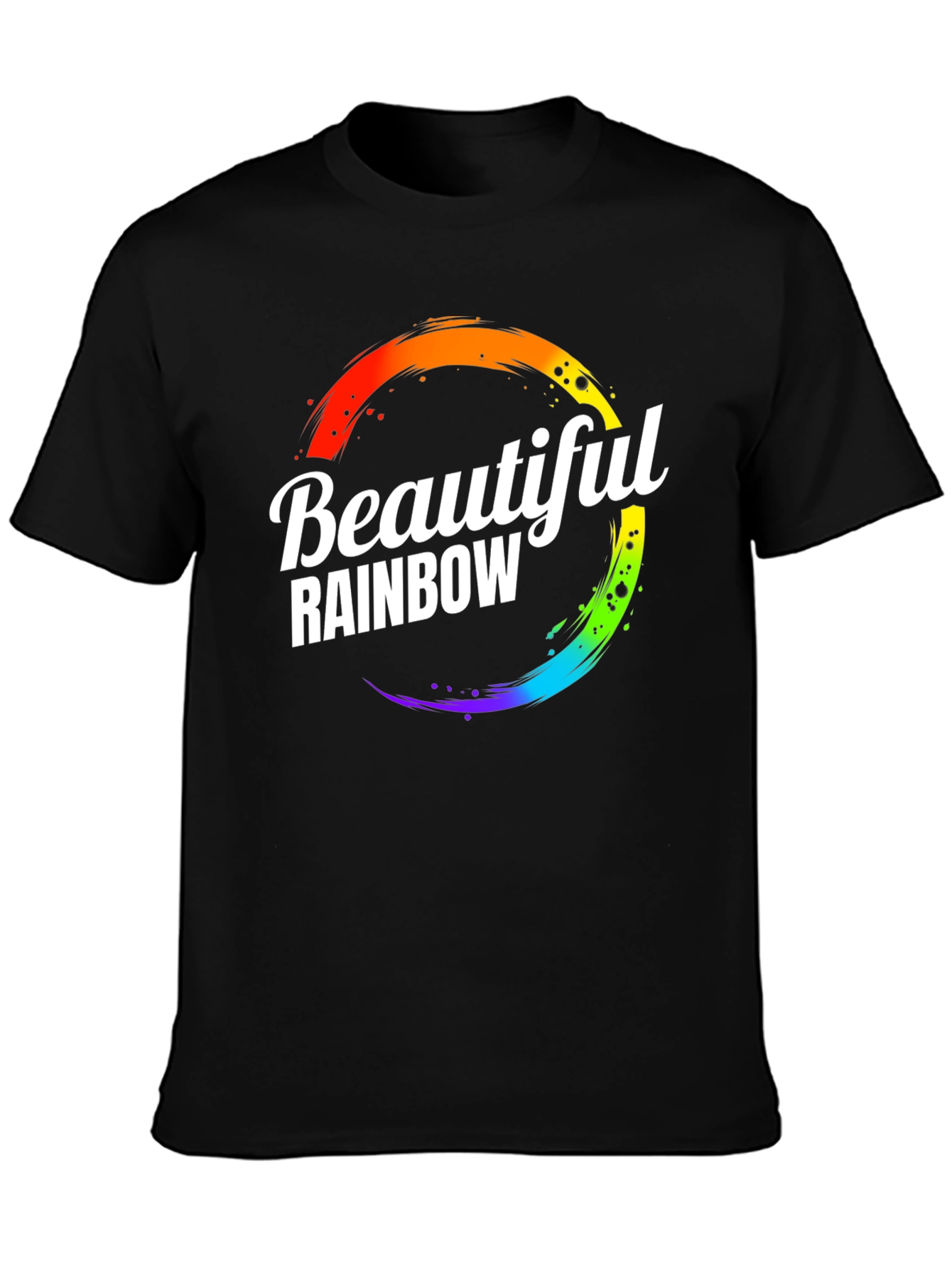 Beautiful Rainbow Graphic Print Crew Neck T-Shirt