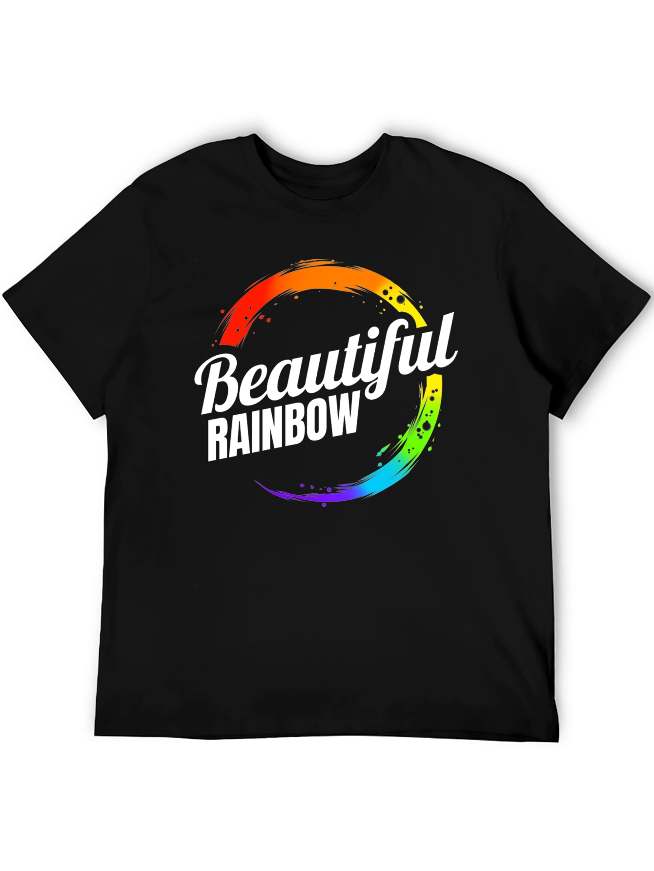 Beautiful Rainbow Graphic Print Crew Neck T-Shirt