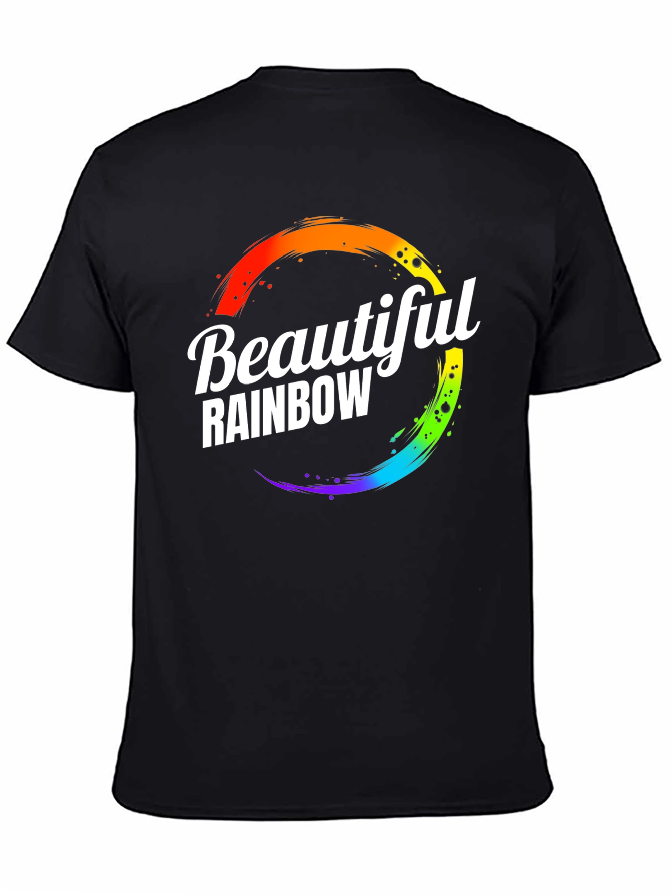 Beautiful Rainbow Graphic Print Crew Neck T-Shirt