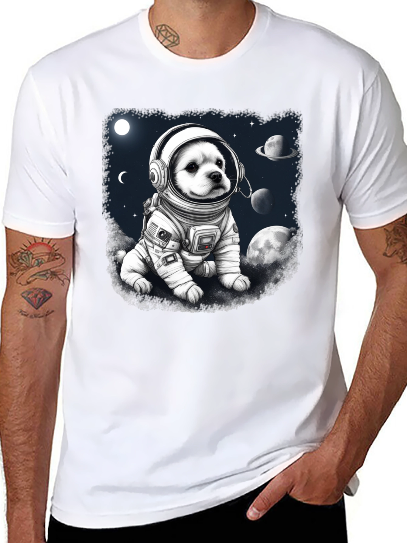 Dog Astronaut Graphic T-Shirt