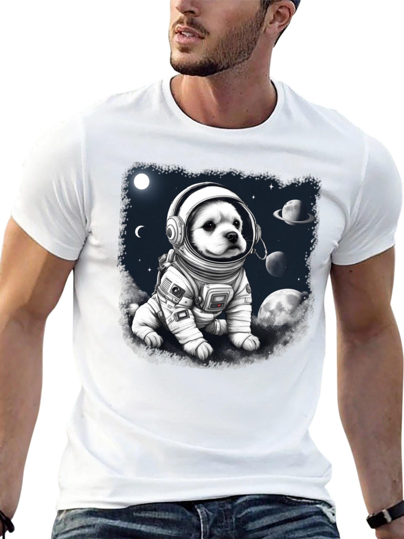 Dog Astronaut Graphic T-Shirt