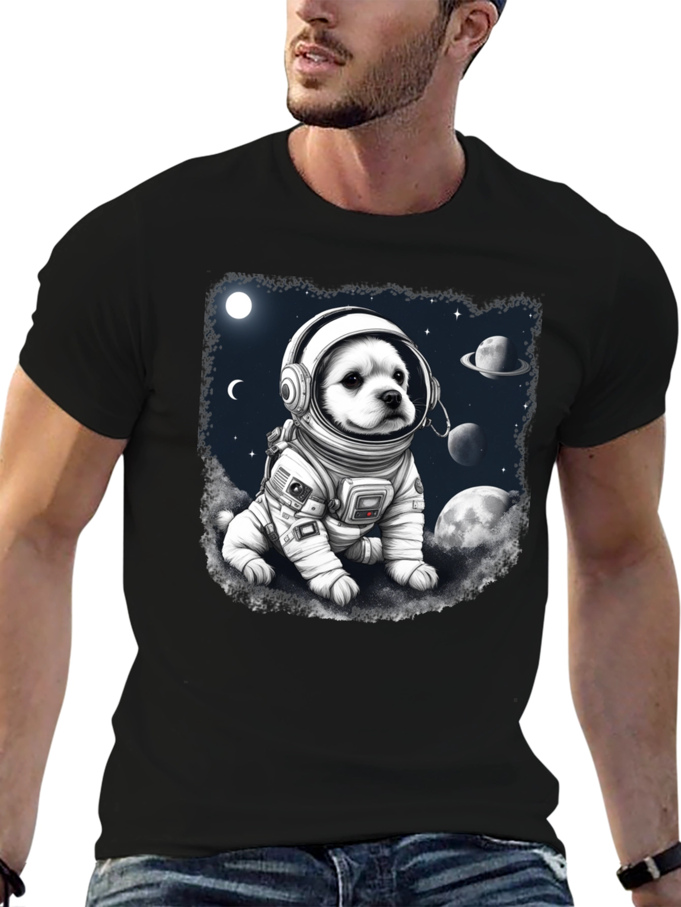 Dog Astronaut Graphic T-Shirt