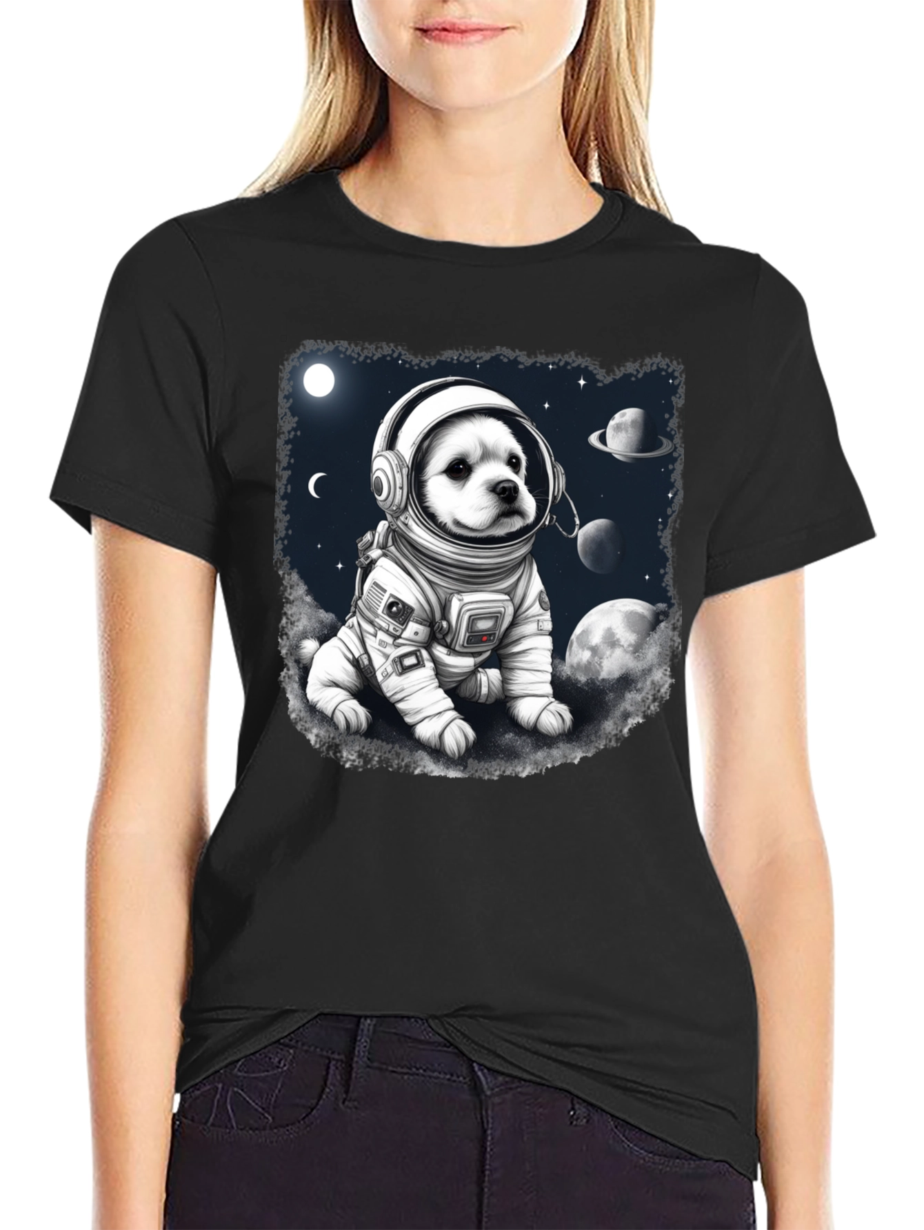 Dog Astronaut Graphic T-Shirt