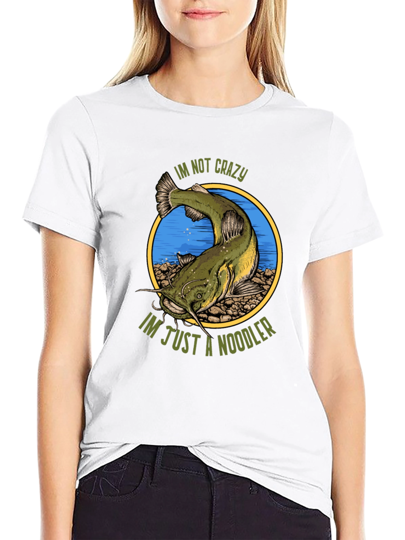 Crazy Noodler T-Shirt - Funny Fishing Tee