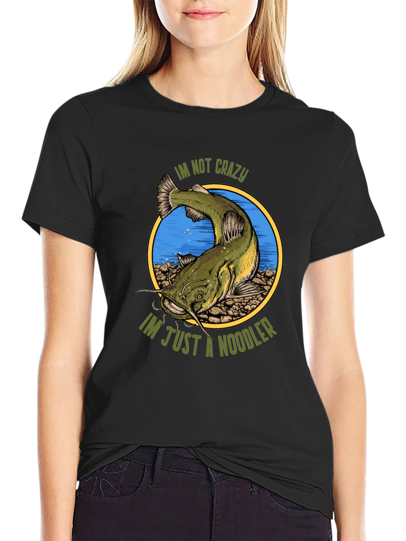 Crazy Noodler T-Shirt - Funny Fishing Tee