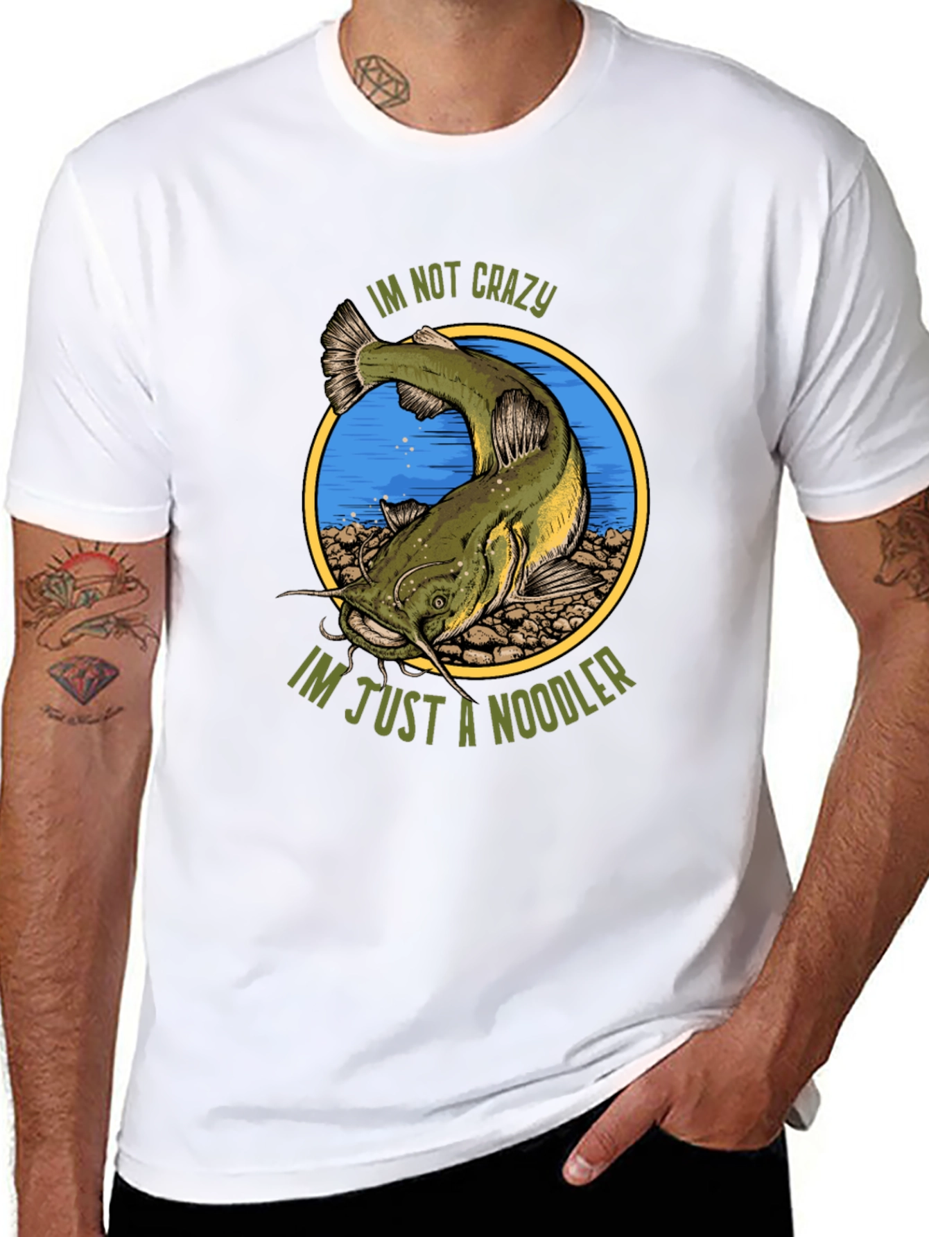 Crazy Noodler T-Shirt - Funny Fishing Tee