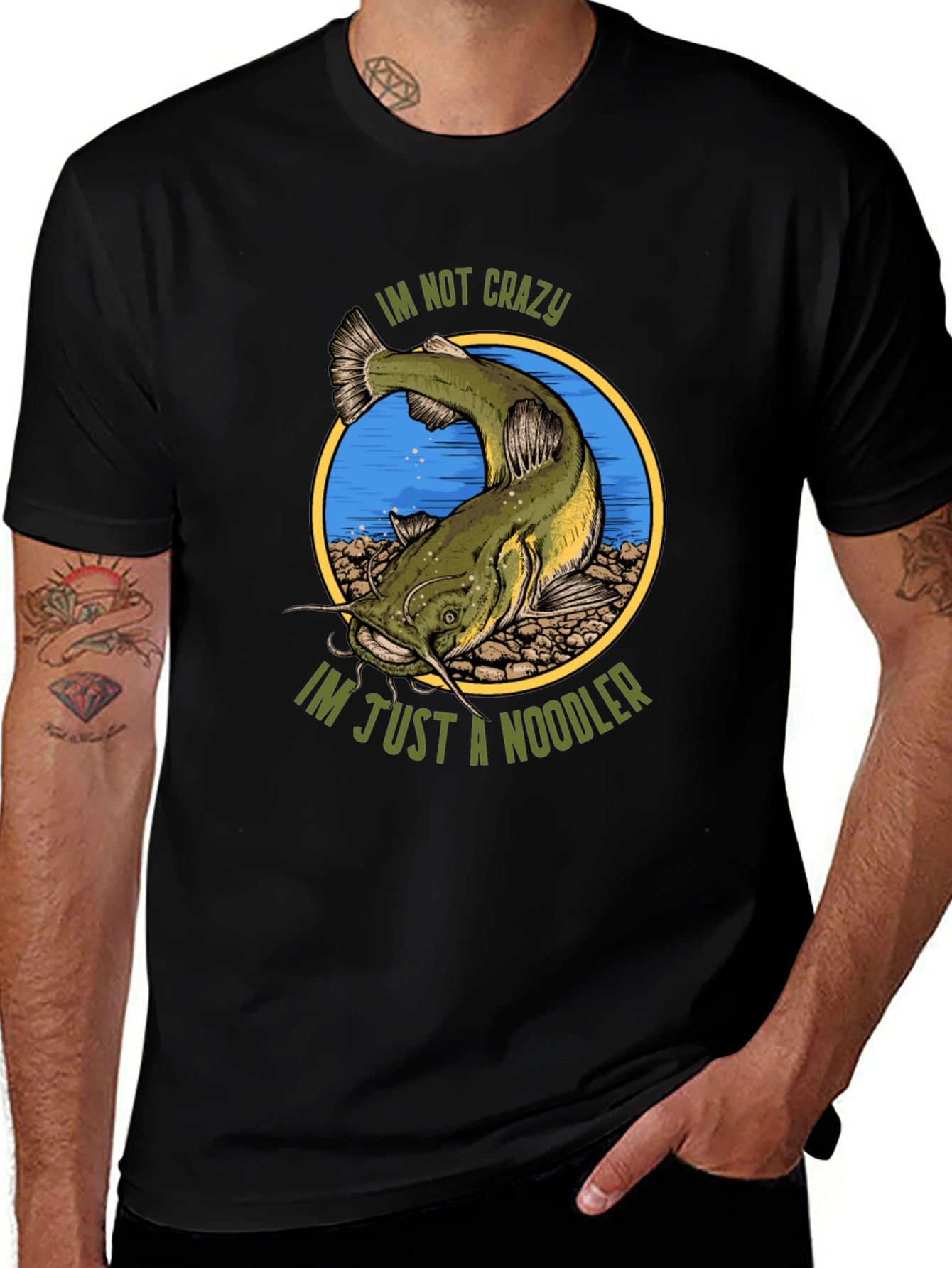 Crazy Noodler T-Shirt - Funny Fishing Tee