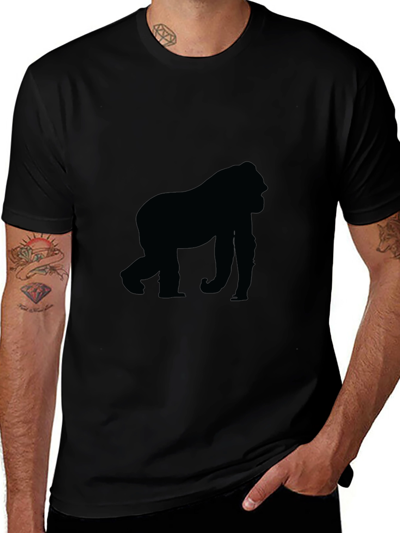 Black Gorilla Silhouette T-Shirt