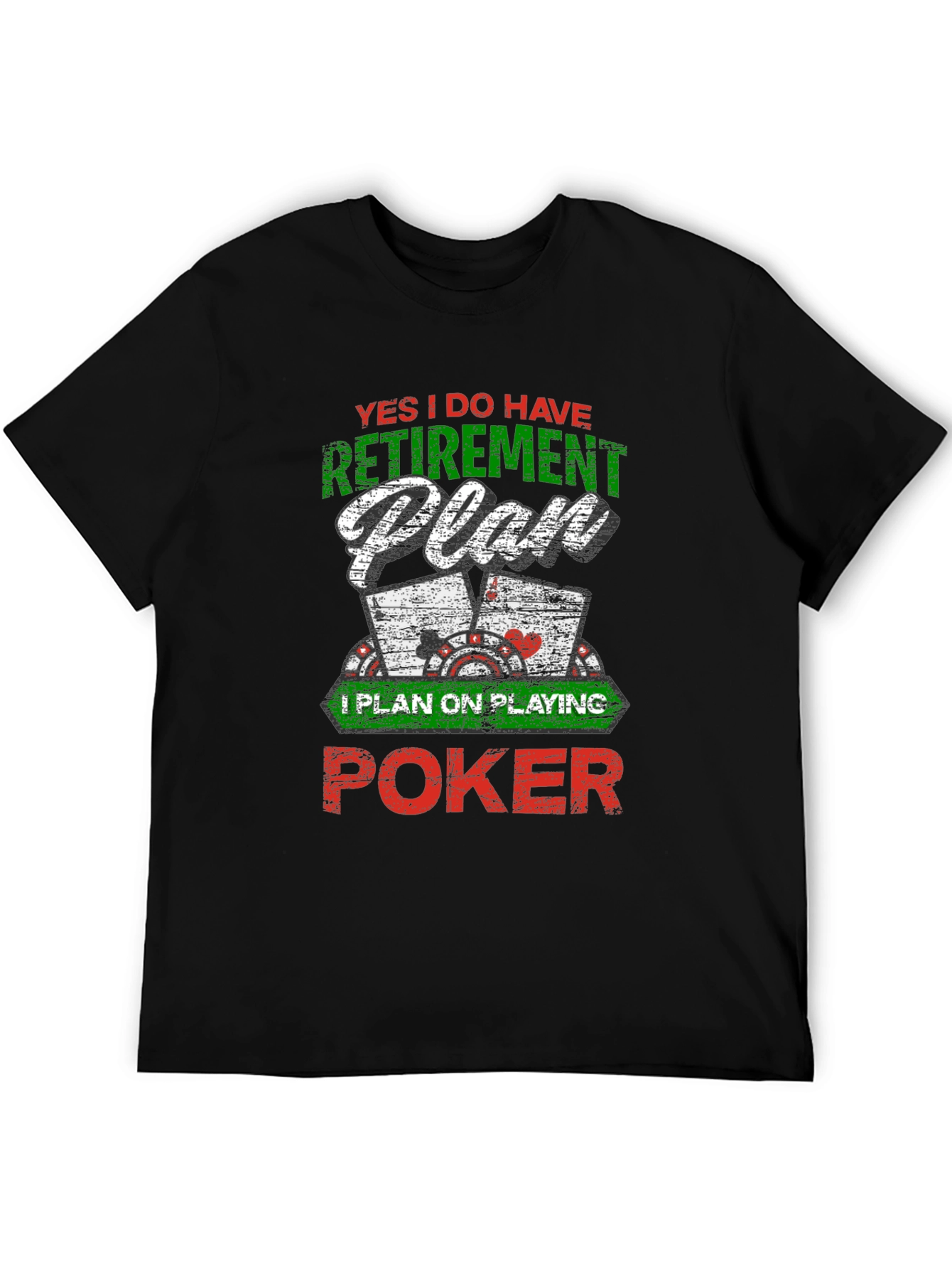 Retirement Plan Poker Graphic Tee - Black