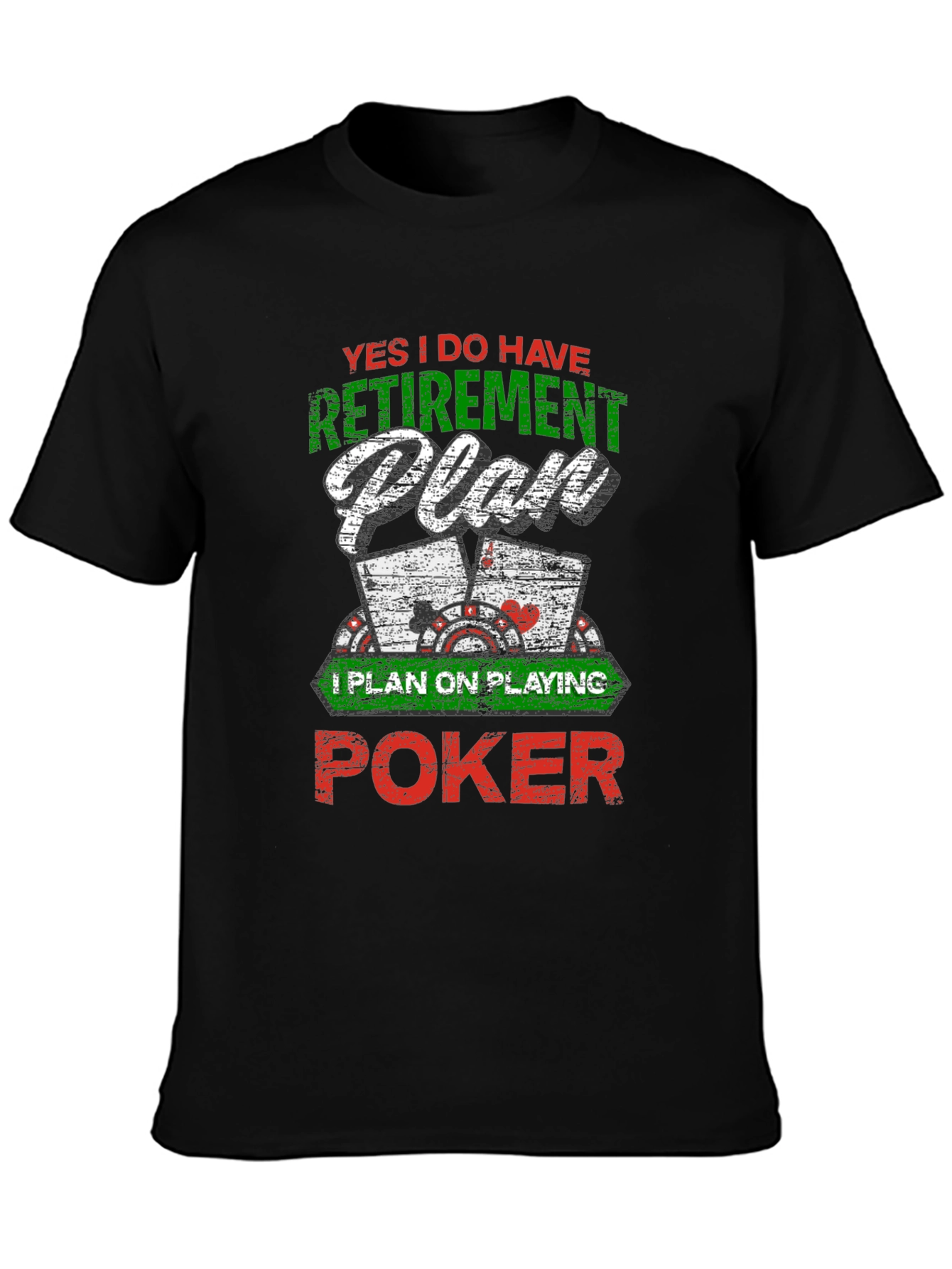 Retirement Plan Poker Graphic Tee - Black
