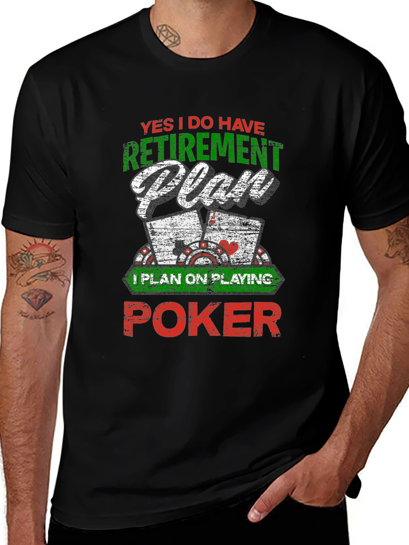 Retirement Plan Poker Graphic Tee - Black