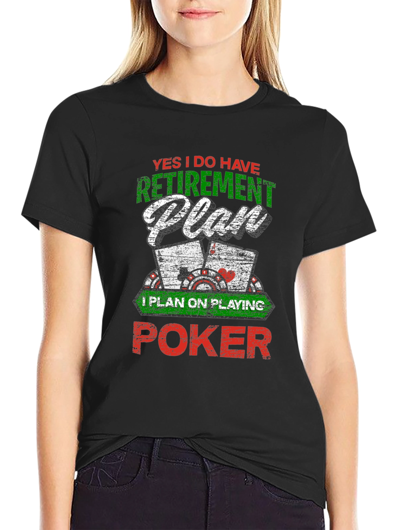 Retirement Plan Poker Graphic Tee - Black