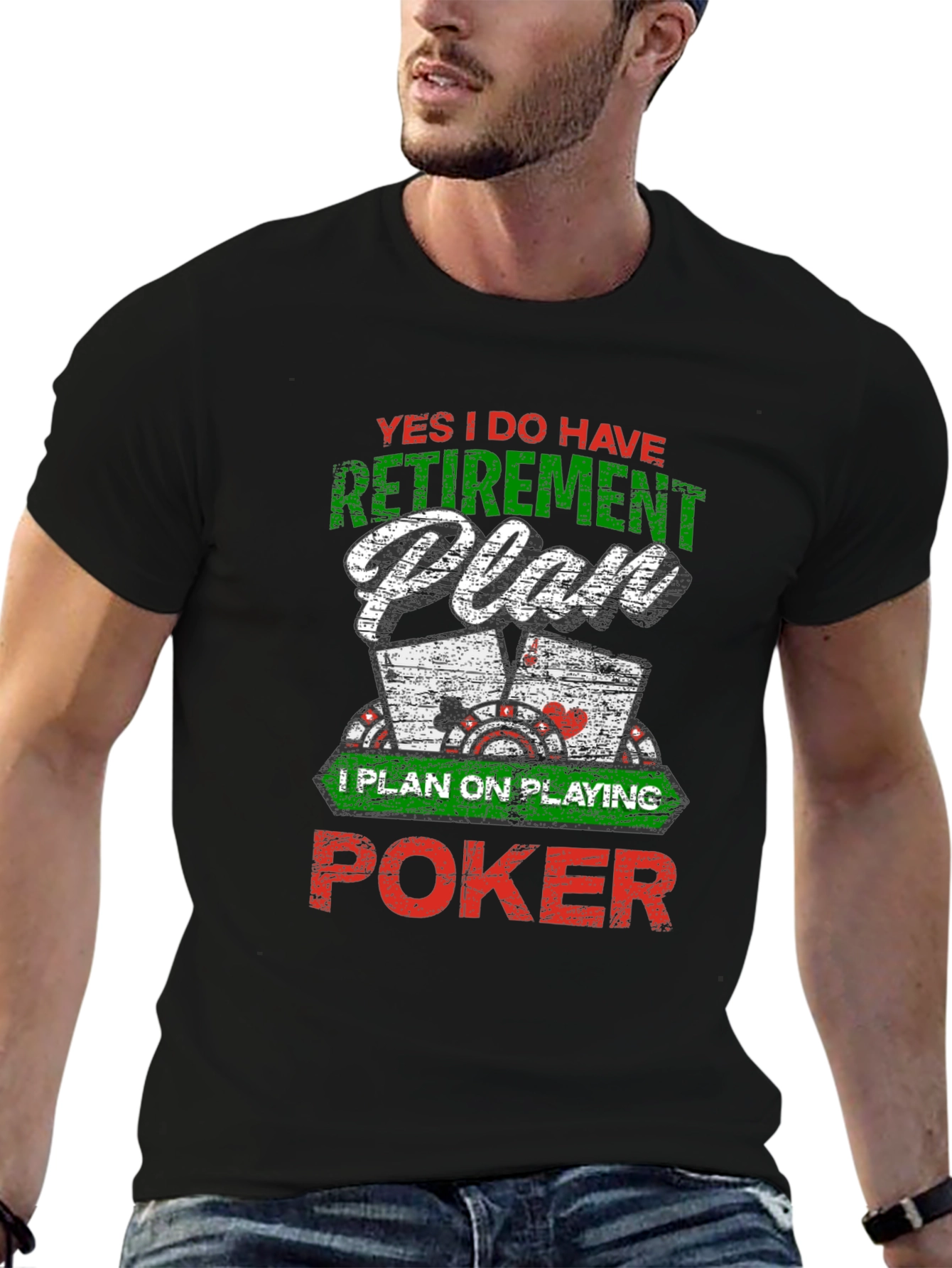 Retirement Plan Poker Graphic Tee - Black
