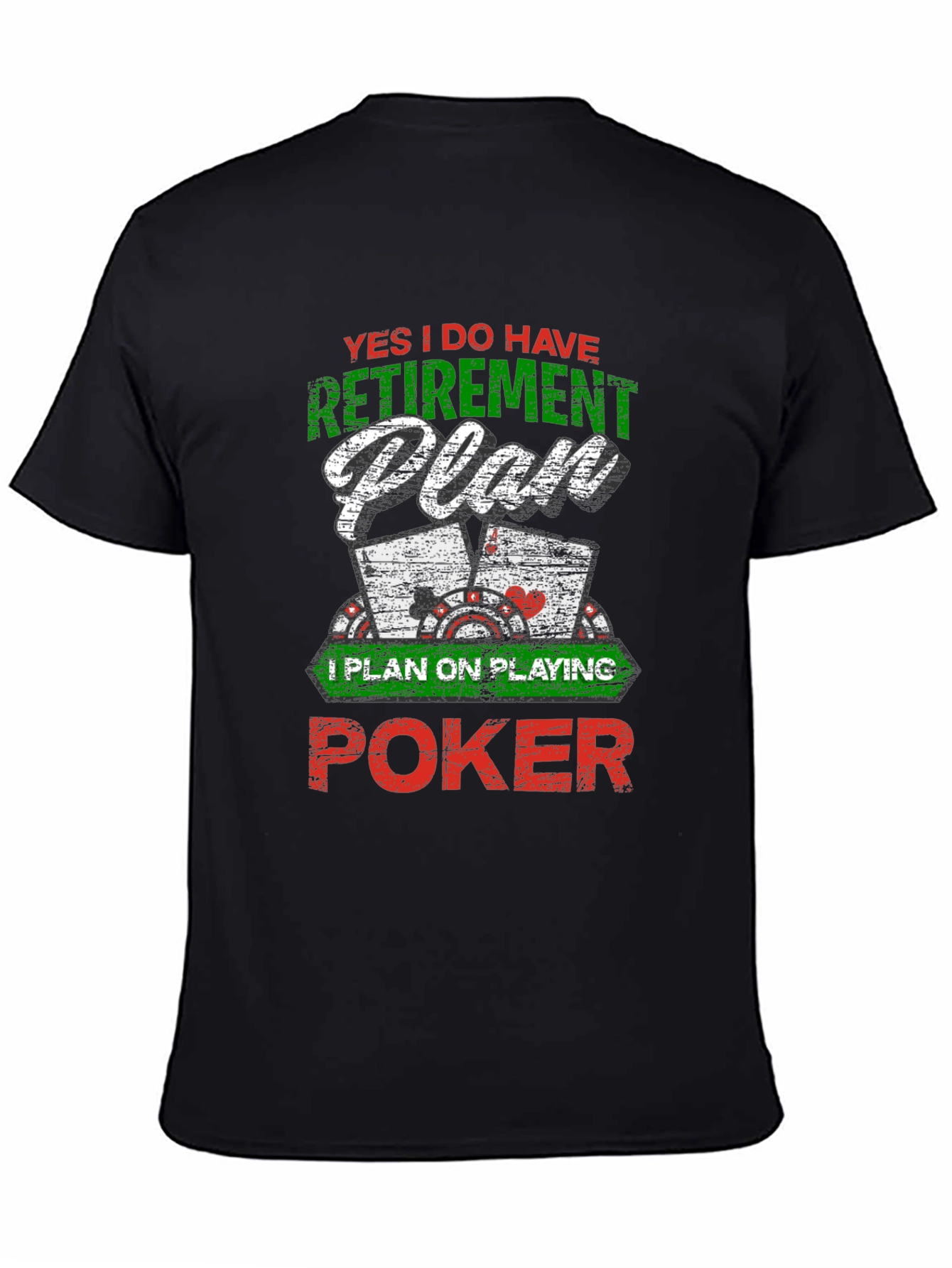 Retirement Plan Poker Graphic Tee - Black