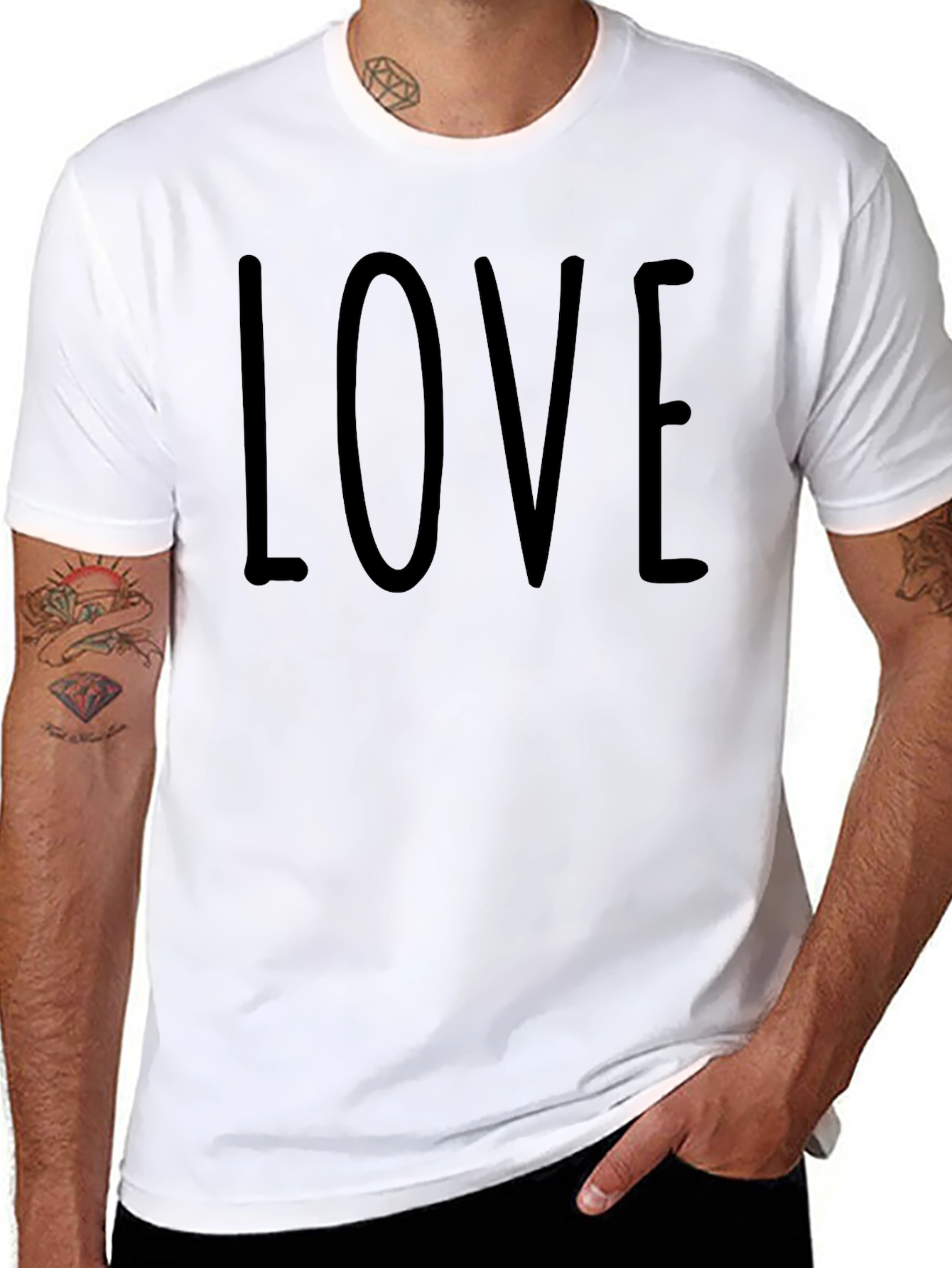 Love Graphic Black Crew Neck T-Shirt