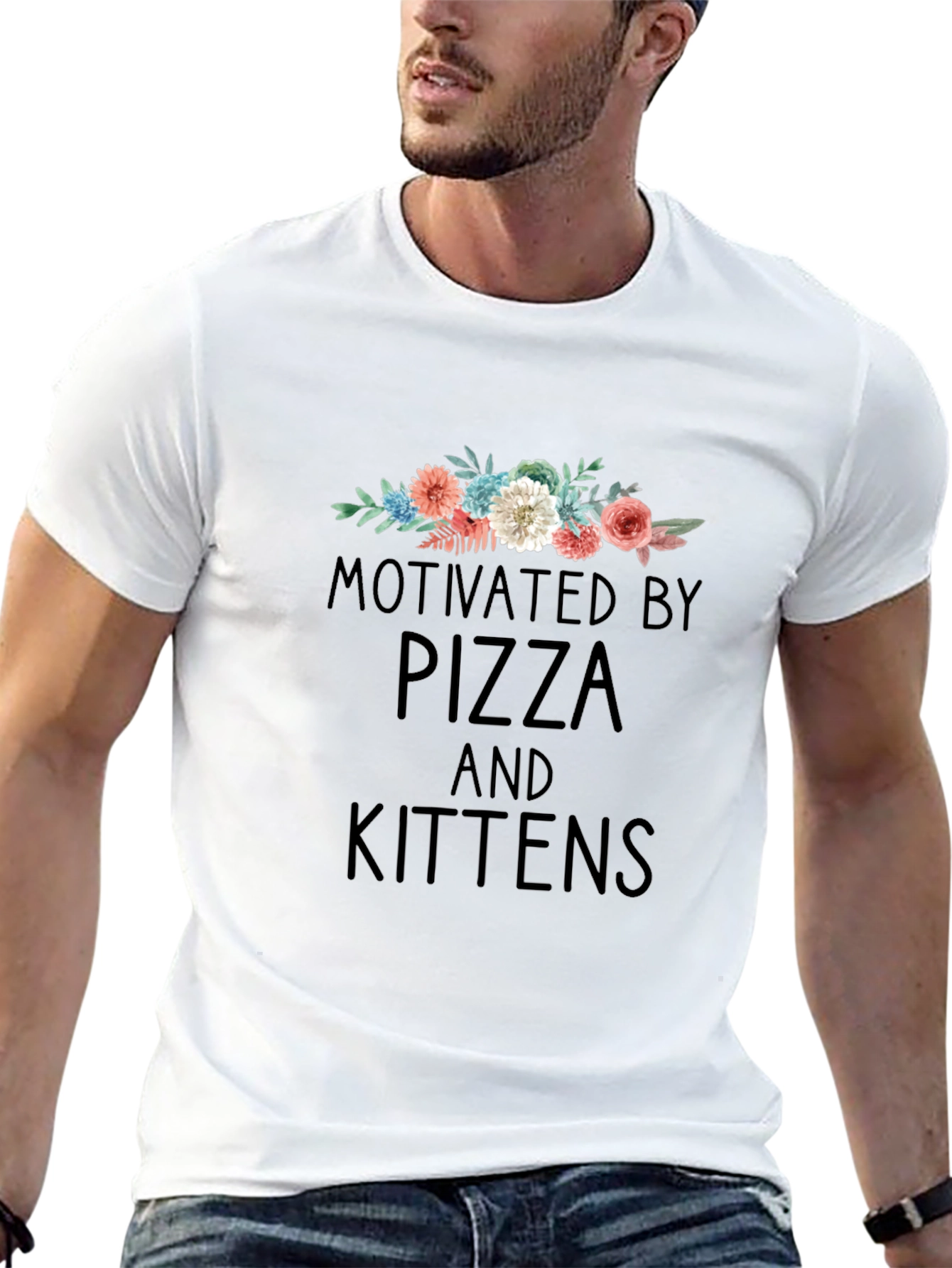 Motivated by Pizza and Kittens T-Shirt