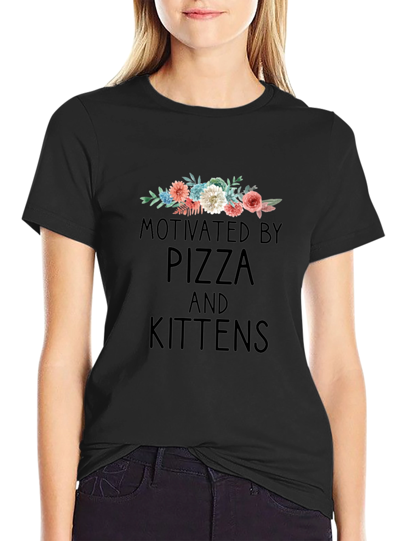 Motivated by Pizza and Kittens T-Shirt
