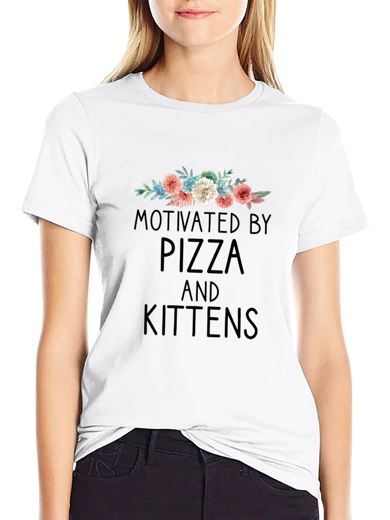 Motivated by Pizza and Kittens T-Shirt