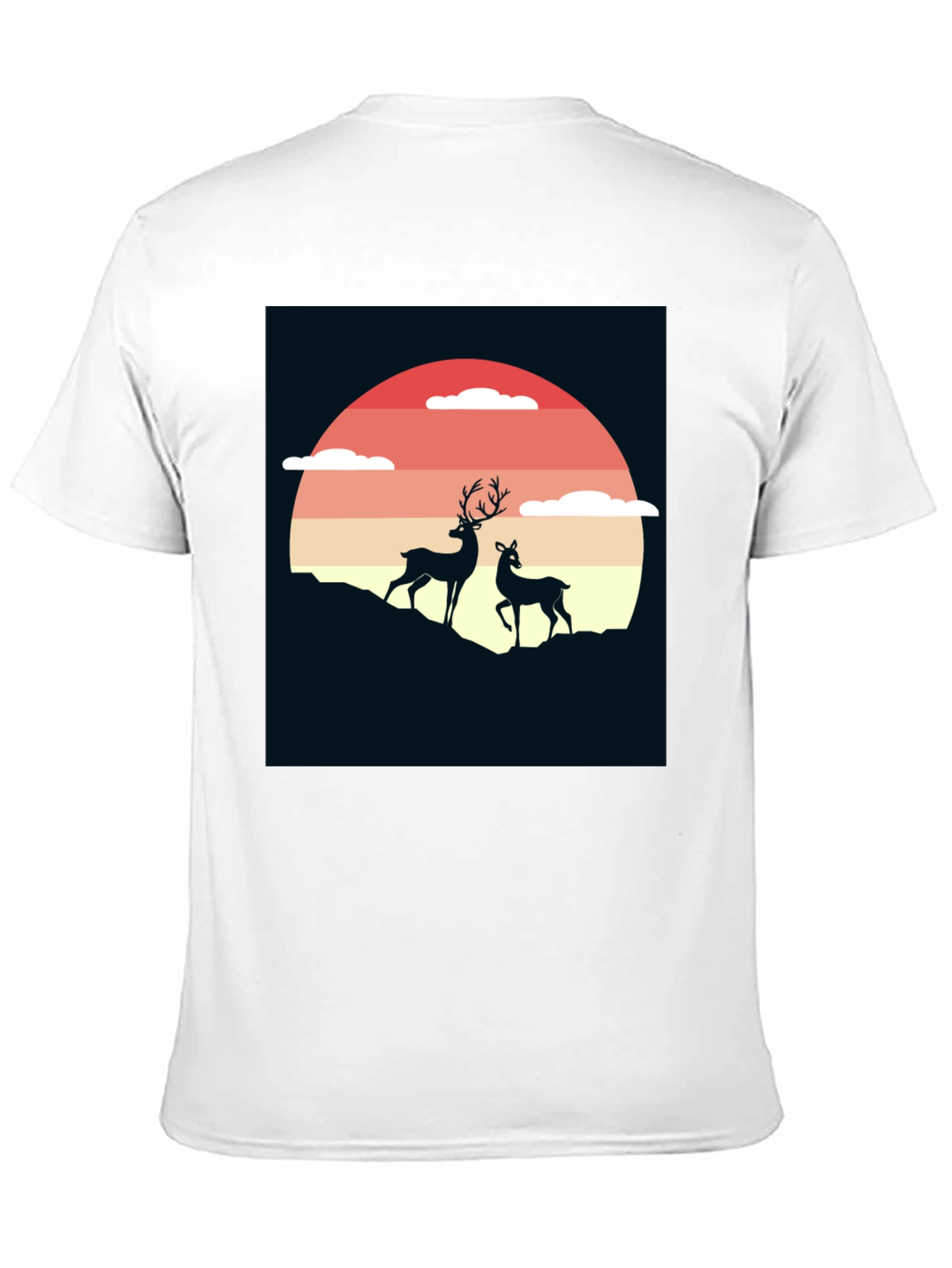 Deer Sunset Graphic Tee - Nature Inspired T-Shirt