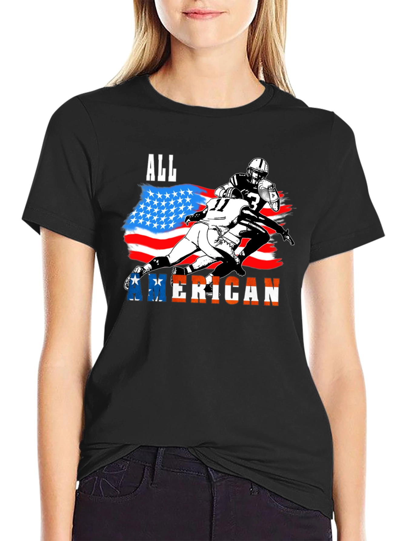 All American Football Graphic T-Shirt