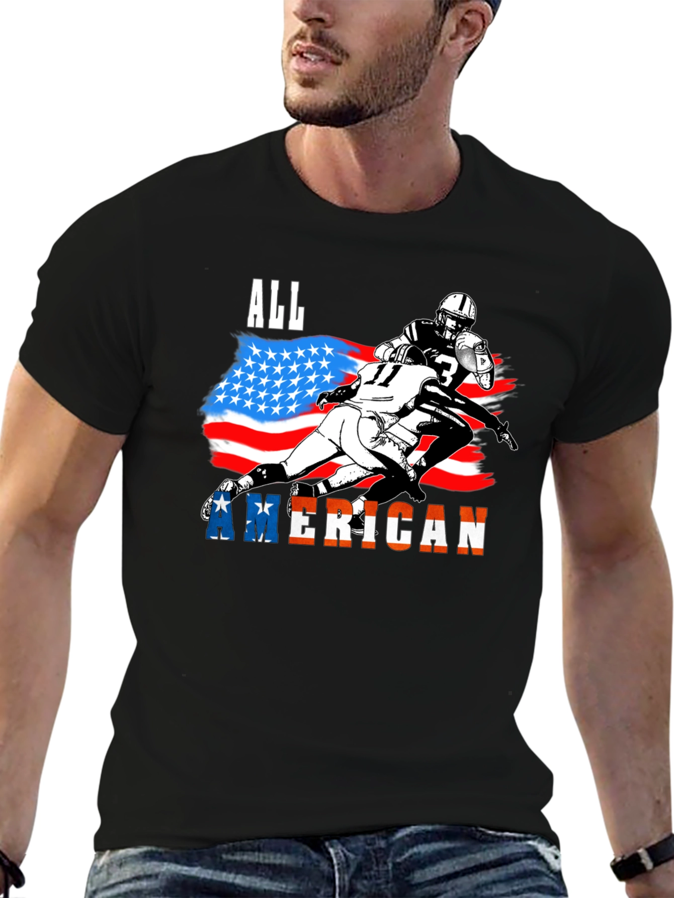 All American Football Graphic T-Shirt