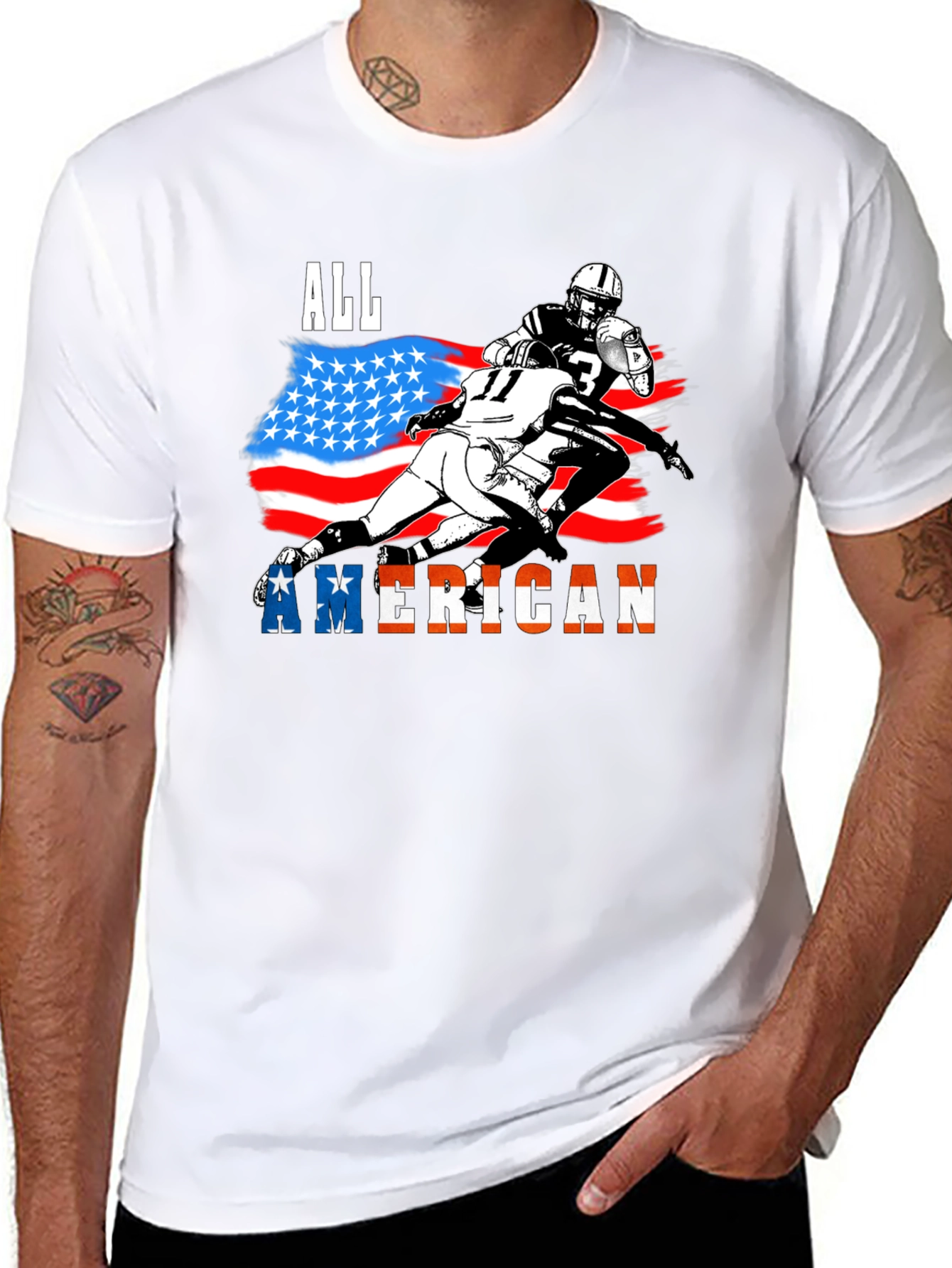 All American Football Graphic T-Shirt